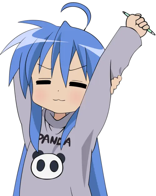 image of konata stretching